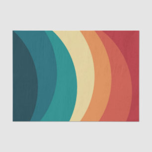 Colourful retro style curves design tissue paper