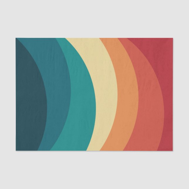 Colourful retro style curves design tissue paper (Front)