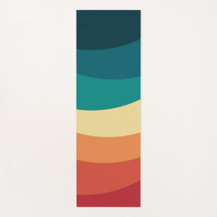 Colourful retro style curves design yoga mat