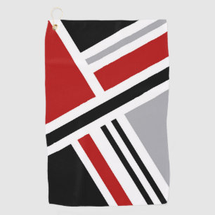 Colourful retro style design with geometric shapes golf towel