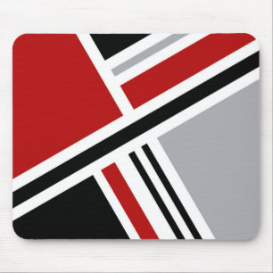 Colourful retro style design with geometric shapes mouse pad