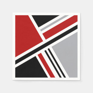 Colourful retro style design with geometric shapes napkin