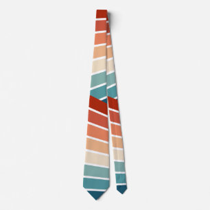 Colourful retro style diagonal rainbow design tie