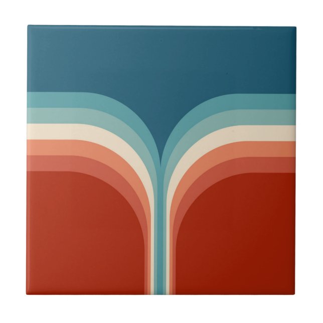 Colourful Retro style double arch decoration Ceramic Tile (Front)