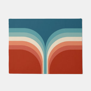 Colourful Retro style double arch decoration Doormat
