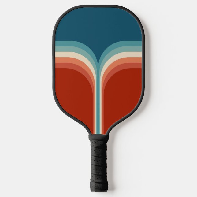 Colourful Retro style double arch decoration Pickleball Paddle (Front)
