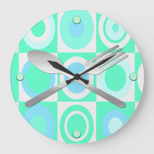 Colourful Retro Style Kitchen Wall Clock