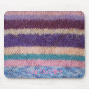 colourful retro style knitted stripes fun design mouse pad