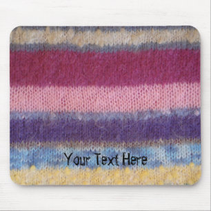 colourful retro style knitted stripes fun knitted mouse pad