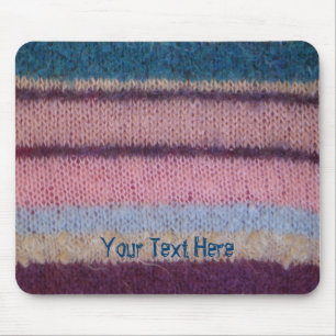colourful retro style knitted stripes fun knitted mouse pad