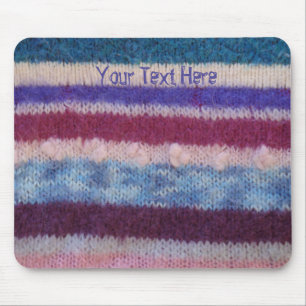 colourful retro style knitted stripes fun mouse pad