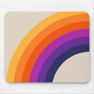 Colourful retro style rainbow art mouse pad