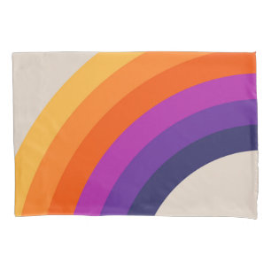 Colourful retro style rainbow art pillowcase