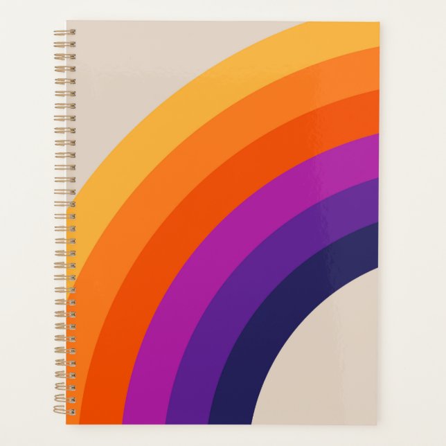 Colourful retro style rainbow art planner (Front)