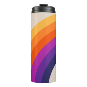 Colourful retro style rainbow art thermal tumbler
