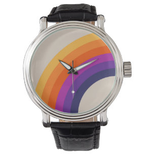 Colourful retro style rainbow art watch