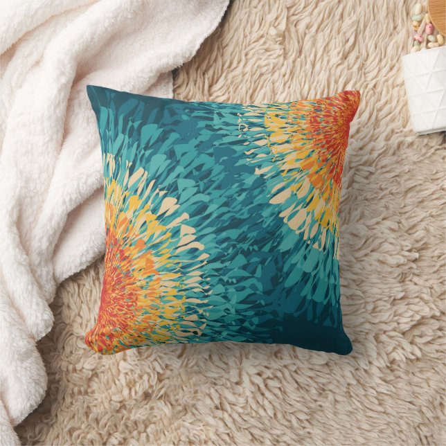 Colourful retro style solar flare  cushion (Blanket)