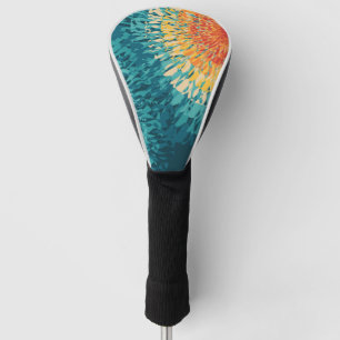 Colourful retro style solar flare  golf head cover