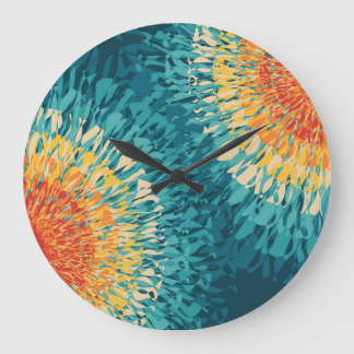Colourful retro style solar flare large clock