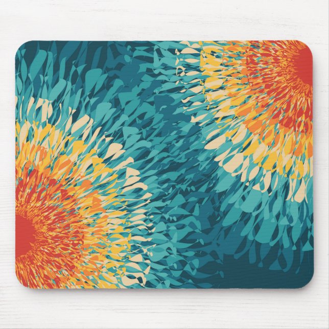 Colourful retro style solar flare  mouse pad (Front)