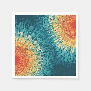 Colourful retro style solar flare  napkin