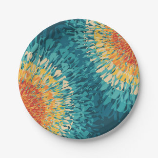 Colourful retro style solar flare paper plate
