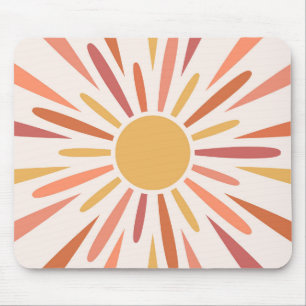 Colourful retro style sunshine design mouse pad