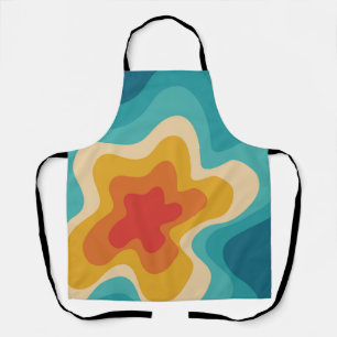 Colourful retro style swirl design apron