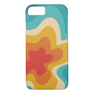 Colourful retro style swirl design iPhone 8/7 case