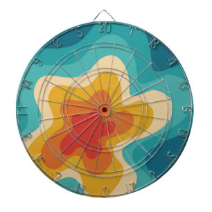 Colourful retro style swirl design dartboard