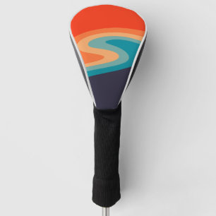 Colourful retro style swirl design golf head cover