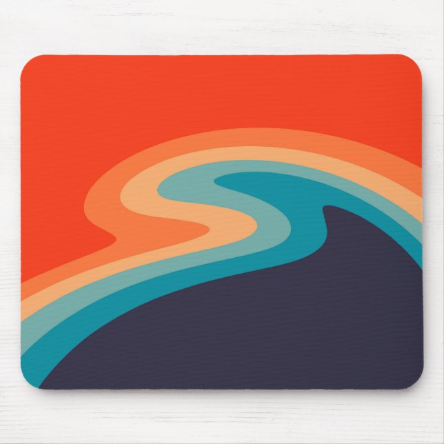Colourful retro style swirl design mouse pad (Front)