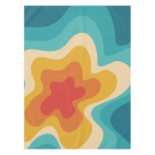 Colourful retro style swirl design tablecloth