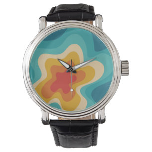 Colourful retro style swirl design  watch