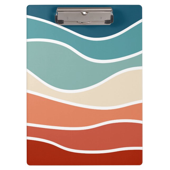 Colourful retro style waves clipboard (Front)