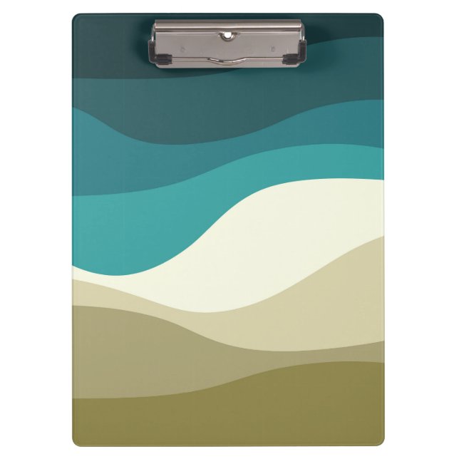 Colourful retro style waves decoration clipboard (Front)