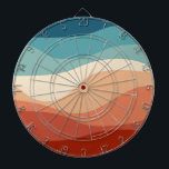 Colourful retro style waves decoration dartboard<br><div class="desc">Abstract retro style illustration of colourful (red,  blue,  orange,  navy blue,  beige,  turquoise) waves decoration</div>