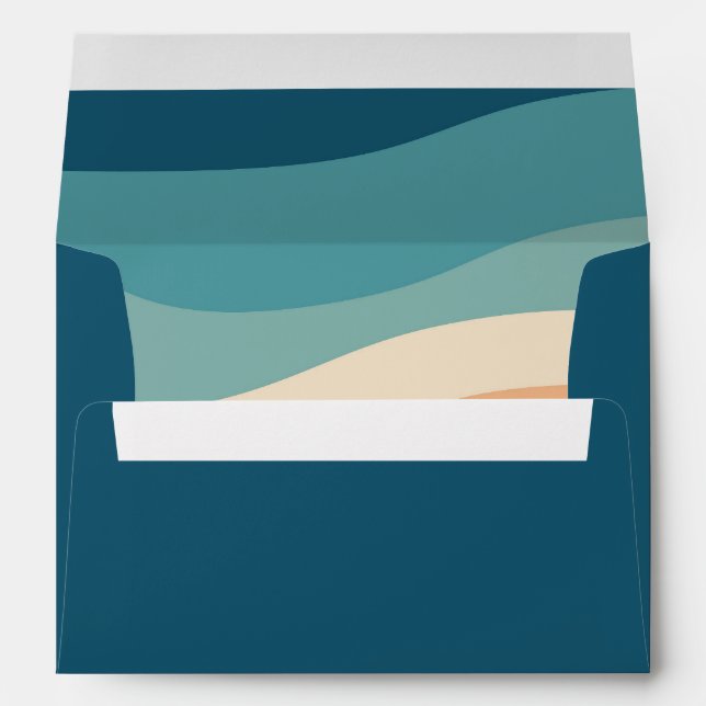 Colourful retro style waves decoration envelope (Back (Bottom))