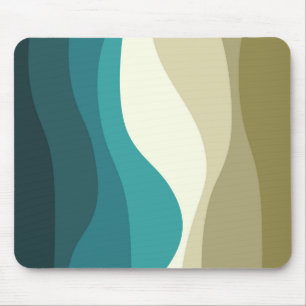 Colourful retro style waves decoration mouse pad