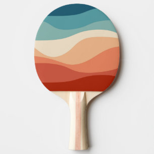 Colourful retro style waves decoration ping pong paddle