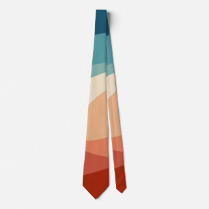 Colourful retro style waves decoration tie