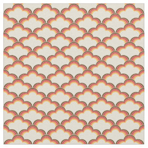Colourful retro style waves pattern fabric