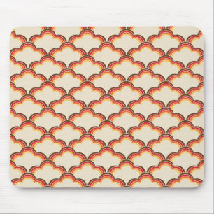 Colourful retro style waves pattern mouse pad