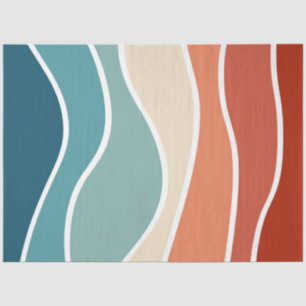 Colourful retro style waves tissue paper