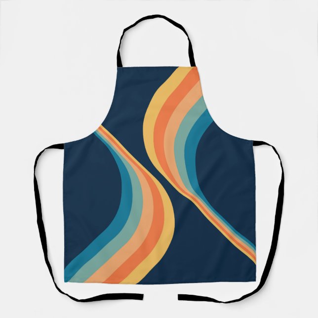 Colourful retro style wings design  apron (Front)