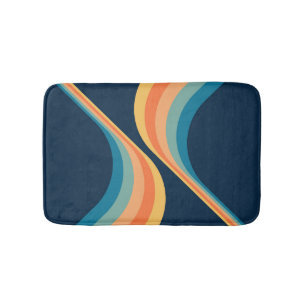 Colourful retro style wings design bath mat