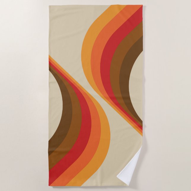 Colourful retro style wings design  beach towel (Front)