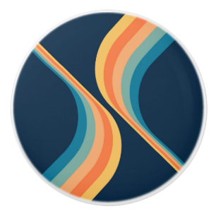 Colourful retro style wings design ceramic knob