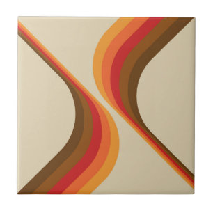 Colourful retro style wings design ceramic tile
