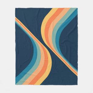 Colourful retro style wings design fleece blanket